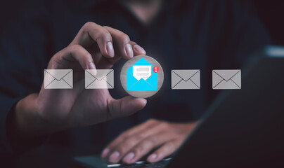 Communications send messages through e-mail messages in computer systems and online internet...