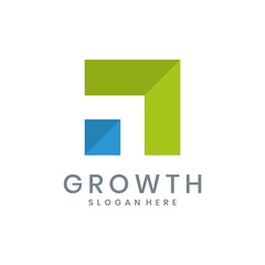 Modern growth logo with geometric arrow shape