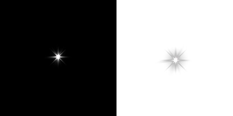 Png white star light, shine. White light effect. Shining light with white colour. Png spotlight sparkle.Vector transparent sunlight special lens glare light effect.