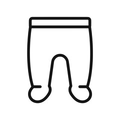 Baby Pants Shape-Based Outline Icon, Monochrome, Transparent Background