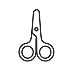 Baby Nail Scissors Shape-Based Outline Icon, Monochrome, Transparent Background