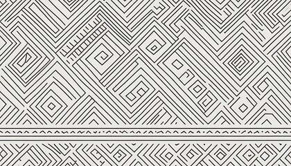 Minimal Tribal Line Art Pattern on White Background