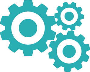 three gear icon vector template
