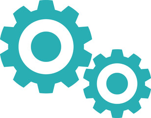 two gear icon vector template
