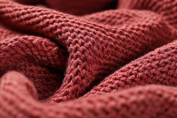 Close up of a cozy crimson throw