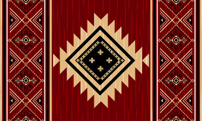Navajo tribal vector seamless pattern. Native American ornament. Ethnic South Western decor style. Boho geometric ornament. Vector seamless pattern. Mexican blanket, rug. Woven carpet illustration