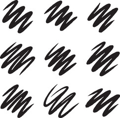 Abstract Crayon Scribble Vector Set with Hand Drawn Texture