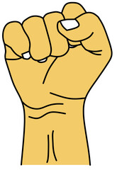 Colored clenched fist symbol of unity