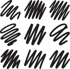 Obraz premium Abstract Crayon Scribble Vector Set with Hand Drawn Texture