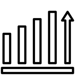 Graphic growth bar illustration shows upward trend and business success.