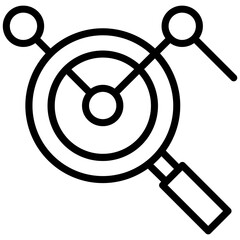 Magnifying lens displays data analytics, business intelligence and information