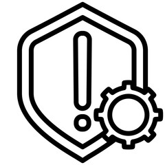 System error displayed with shield and gear, an important technical warning