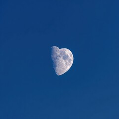 Crescent moon artfully illuminated in deep celestial blue sky astronomy lunar phase exploration