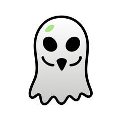 Cute, Sad Ghost Illustration Perfect for Halloween Designs . A simple, cartoonish illustration of a sad ghost. 
