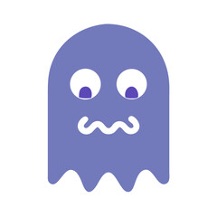 Cute, Sad Ghost Illustration Perfect for Halloween Designs . A simple, cartoonish illustration of a sad ghost. 