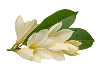 Magnolia flowers and green leaves botanical imagery enhancing natural elegance and gracefulness