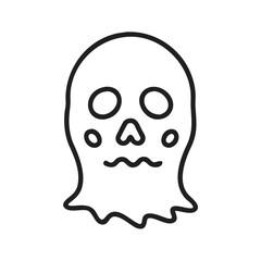 Cute, Sad Ghost Illustration Perfect for Halloween Designs . A simple, cartoonish illustration of a sad ghost. 