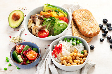 Dietary menu. Healthy vegan salad of vegetables.