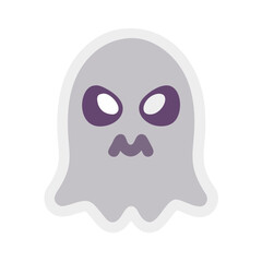Cute, Sad Ghost Illustration Perfect for Halloween Designs . A simple, cartoonish illustration of a sad ghost. 