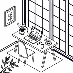 Fototapeta premium Sustainable Office Icon