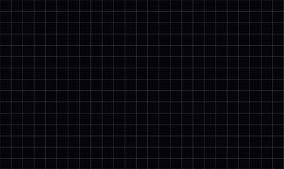 Black squared grid texture, graph paper, technical paper. Vector blank dark sheet pattern with lines and dots