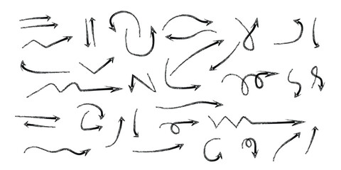 Hand-Drawn Grunge Arrow Set  collection– Brush Style Vector Elements