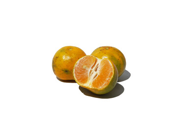 Fresh orange fruit isolated on white background