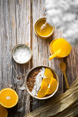 Orangen-Kakao-Porridge