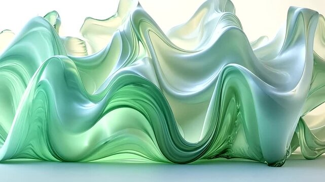 Elegant Abstract Green Wave Pattern, Ideal for Backgrounds and Visual Effects