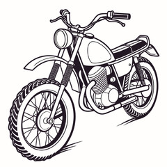 Fototapeta premium Black vintage motorcycle isolated on white background with chrome accents