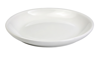 Elegant white ceramic plate for stylish modern dining and minimalistic table settings display