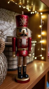 Christmas nutcracker figurine decoration close up