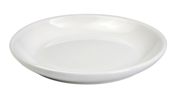Elegant white ceramic plate for stylish modern dining and minimalistic table settings display