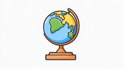 Cartoon globe on stand
