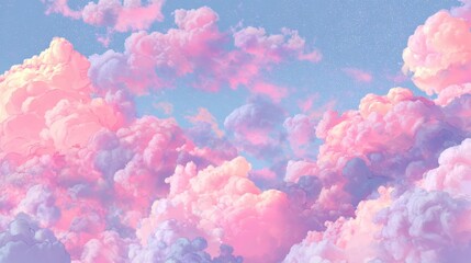 Beautiful Pink Cloudscape with Soft Cloud Formation