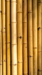 Naklejka premium Golden Yellow Bamboo Poles Vertical Texture Background