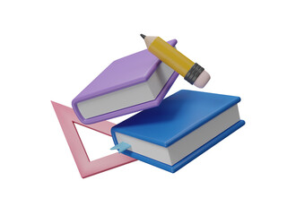 International Literacy Day. World Book Day. Education, development, awareness. Reading promotion. Library. E-learning online education concept,Time to study. Icon on transparent background. 3d render