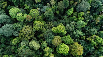 Naklejka premium Lush green forest canopy (2)