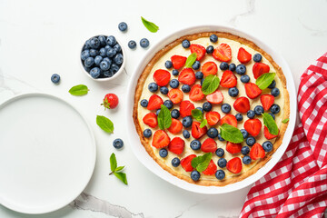 Tart with fresh berry mix.