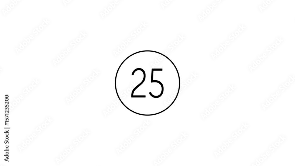 Fototapete circular countdown timer for 30 seconds on an isolated background , 30 to 0 second glowing countdown
