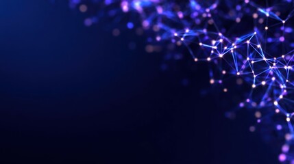 A blue background with a purple line that is connected to other purple lines