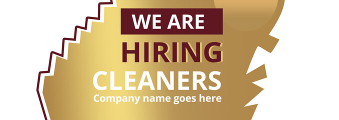 Cleaner job position banner design featuring gradient color and zigzag stroke post.