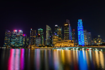Singapore city view at night
