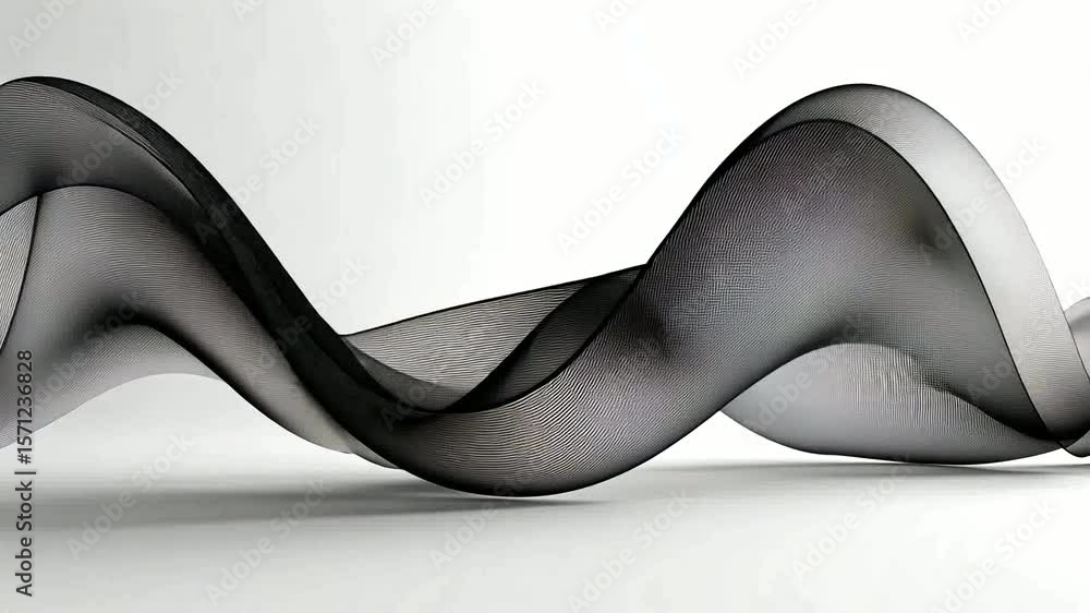 Wall mural elegant abstract wave pattern on white background for creative design projects