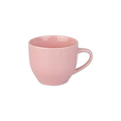 Pink ceramic mug isolated over white background