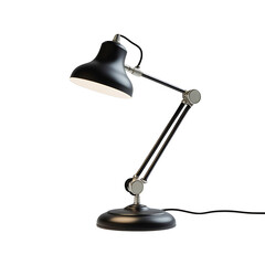 black desk or table lamp isolated on a transparent background. Generative AI
