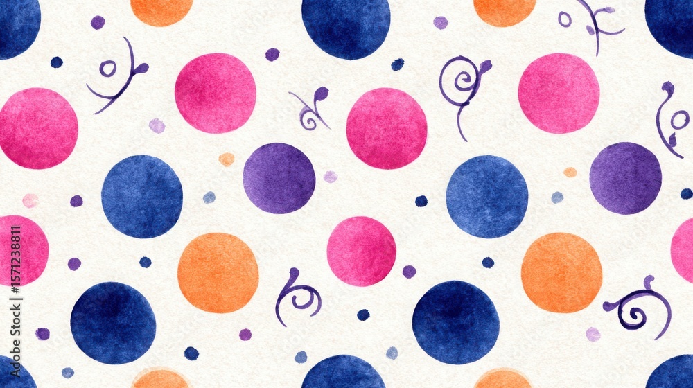 Poster a colorful pattern of dots and swirls