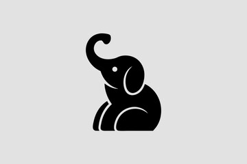 Fototapeta premium Baby Elephant Silhouette