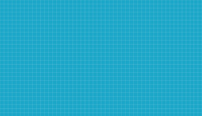 Blueprint, millimeter graph paper. Vector pattern. Squared grid blue texture. Blank lined technical paper.