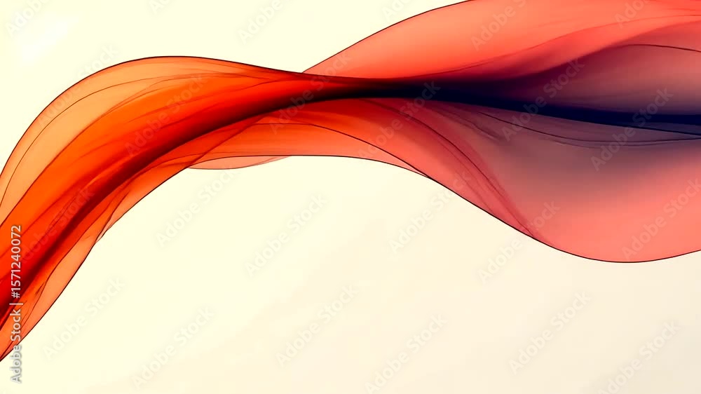 Wall mural elegant and abstract red smoke wave pattern animated background - visual effects